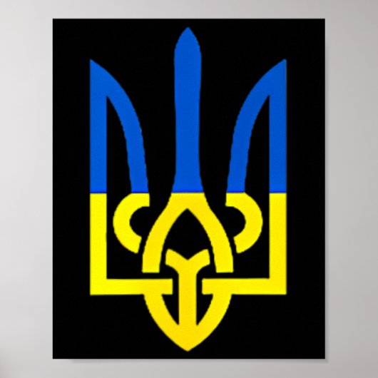 Poster Symbole de trident ukrainien - Drapeau ukrainien S (Devant)