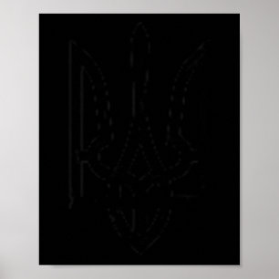 Poster Symbole de trident ukrainien - Ukraine Tryzub