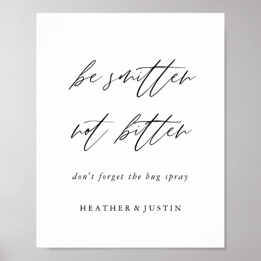 Poster Symbole de vaporisation de bug Mariage Be Smitten  (Devant)
