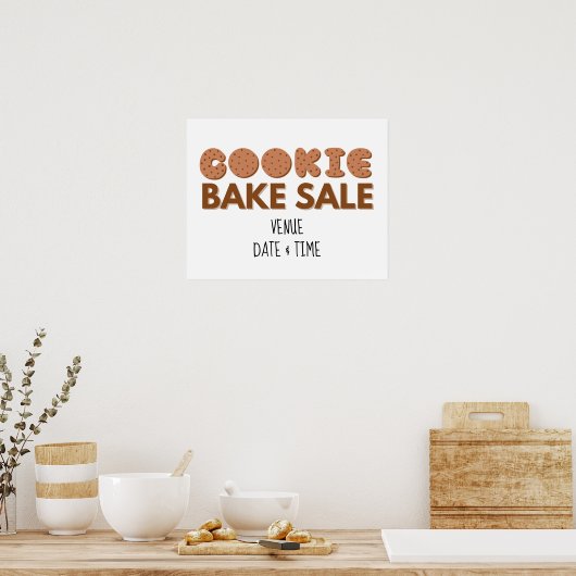 Poster Symbole de vente de biscuits, collecte de fonds Po (Cuisine)