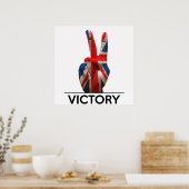 Poster symbole de victoire main royaume-uni texte britann (Cuisine)