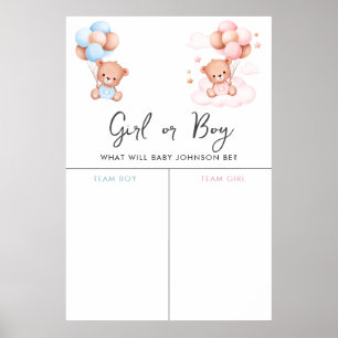 Poster Symbole de vote Genre Cute Teddy Bear Dreamy Cub