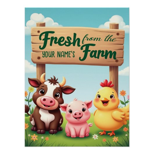 Poster Symbole des animaux de ferme (Devant)