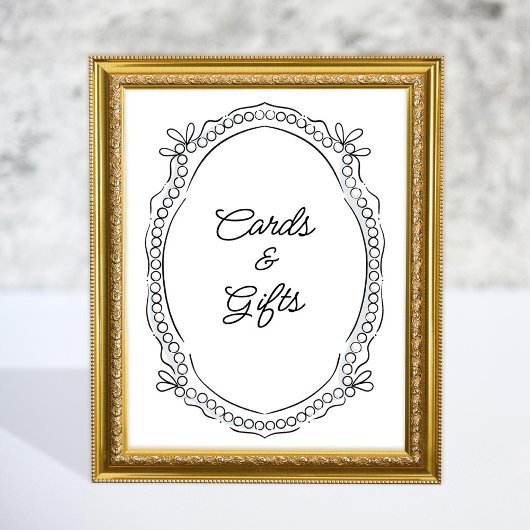 Poster Symbole des cadeaux de rubans et de perles de styl