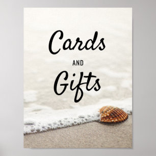 Poster Symbole des cartes de mariage et cadeaux Beach Wav
