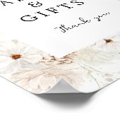 Poster Symbole des cartes et cadeaux floraux blancs (Coin)