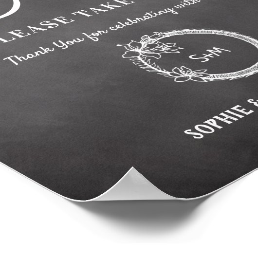 Poster Symbole des fans du programme de mariage noir blan (Coin)