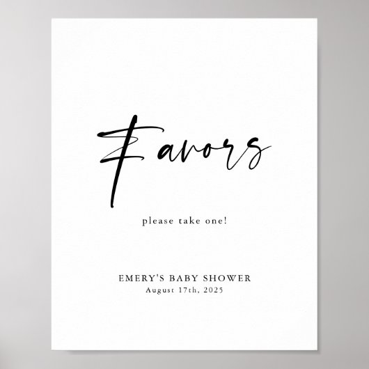 Poster Symbole des faveurs Baby showers modernes (Devant)