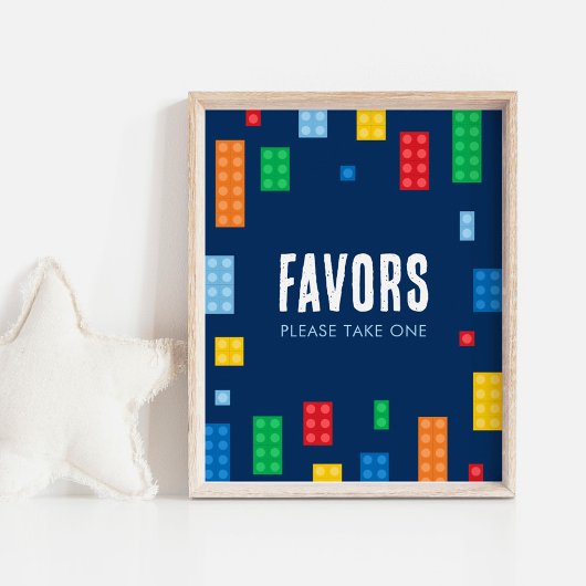 Poster Symbole des faveurs d'anniversaire des blocs de co