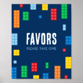 Poster Symbole des faveurs d'anniversaire des blocs de co (Devant)