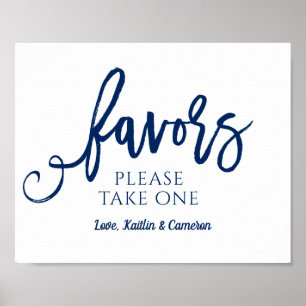 Poster Symbole des faveurs de mariage "S'il vous plaît pr