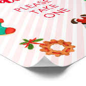 Poster Symbole des faveurs de Noël rose moderne (Coin)