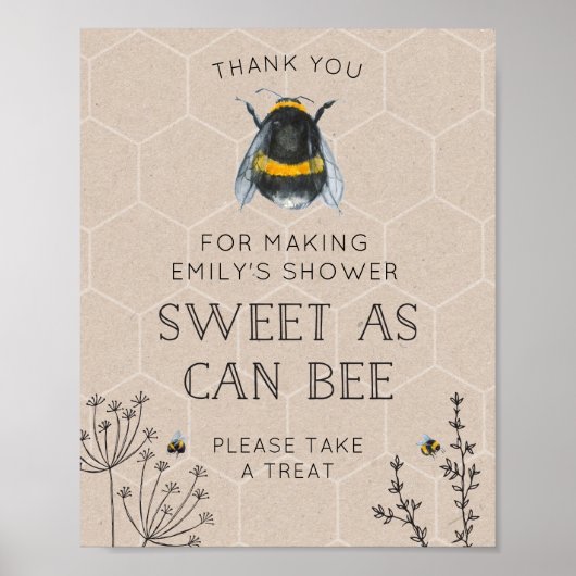 Poster Symbole des Faveurs Naturelles Baby showers d'abei (Devant)