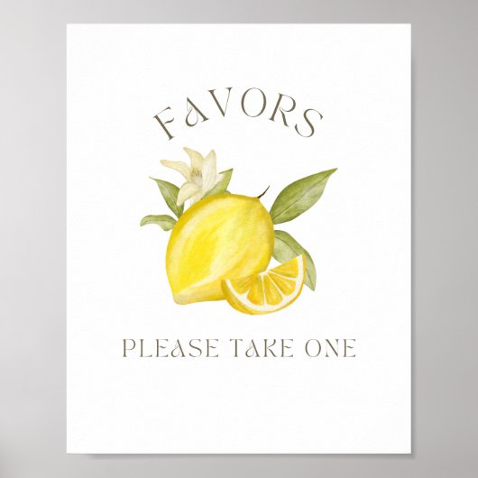 Poster Symbole des faveurs pour la fête à thème citron (Devant)