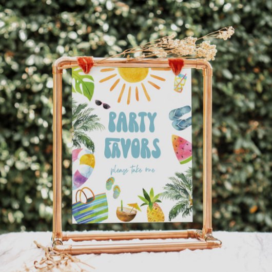 Poster Symbole des faveurs pour l'anniversaire tropical