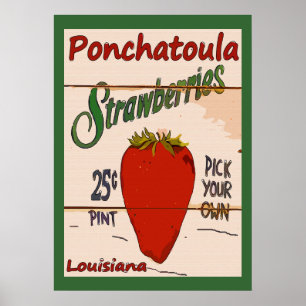 Poster Symbole des fraises de Ponchatoula