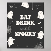 Poster Symbole d'Halloween éffrayant Ghost Eat Drink (Devant)
