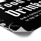 Poster Symbole d'Halloween gothique noir Squelette de nou (Coin)