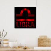 Poster Symbole d'horoscope de la Libra Rouge (Cuisine)