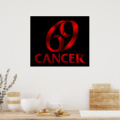 Poster Symbole d'horoscope du cancer rouge (Cuisine)