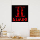 Poster Symbole d'horoscope Gemini rouge (Cuisine)