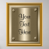 Poster Symbole d'impression de l'affiche Gold Plaque (Devant)