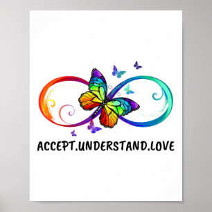 Poster Symbole d'infini Accepter Comprendre l'amour Neuro