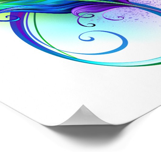 Poster Symbole d'infini avec plume arc-en-ciel (Coin)