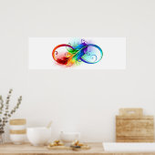 Poster Symbole d'infini avec plume arc-en-ciel (Cuisine)