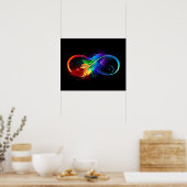 Poster Symbole d'infini avec plume arc-en-ciel (Cuisine)