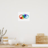 Poster Symbole d'infini avec plume arc-en-ciel (Cuisine)
