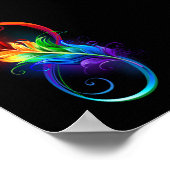 Poster Symbole d'infini avec plume arc-en-ciel (Coin)