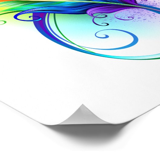 Poster Symbole d'infini avec plume arc-en-ciel (Coin)