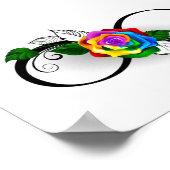 Poster Symbole d'infini avec Rose arc-en-ciel (Coin)