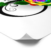 Poster Symbole d'infini avec Rose arc-en-ciel (Coin)