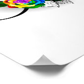Poster Symbole d'infini avec Rose arc-en-ciel (Coin)