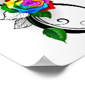 Poster Symbole d'infini avec Rose arc-en-ciel (Coin)
