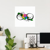 Poster Symbole d'infini avec Rose arc-en-ciel (Bureau à domicile)