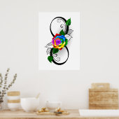 Poster Symbole d'infini avec Rose arc-en-ciel (Cuisine)