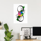 Poster Symbole d'infini avec Rose arc-en-ciel (Bureau à domicile)