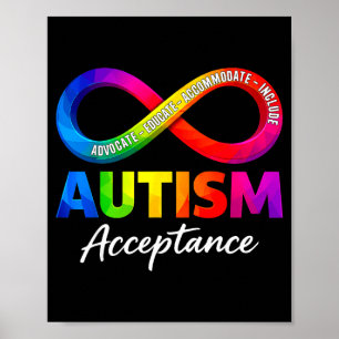 Poster symbole d'infini d'acceptation de l'autisme sensib