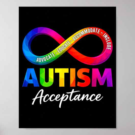Poster symbole d'infini d'acceptation de l'autisme sensib (Devant)