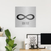 Poster Symbole d'infini sur la texture métallique de Faux (Bureau à domicile)