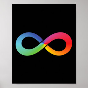 Poster Symbole d'infinité arc-en-ciel Sensibilisation sur