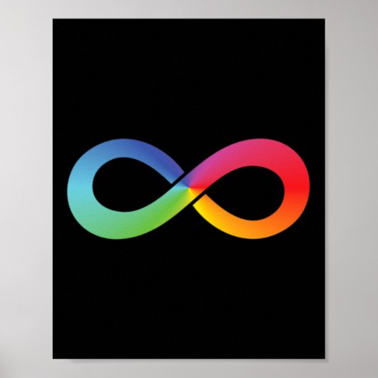 Poster Symbole d'infinité arc-en-ciel Sensibilisation sur (Devant)