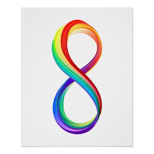 Poster Symbole d'infinité arc-en-ciel stratifié (Devant)