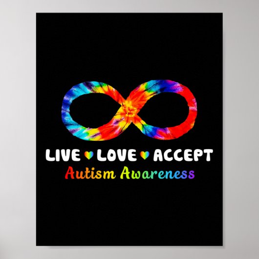 Poster Symbole d'infinité de teint en direct Amour Accept (Devant)