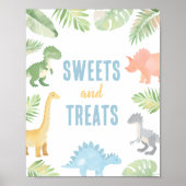 Poster Symbole Dinosaur Baby shower Sucres et cures (Devant)