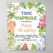 Poster Symbole Dinosaur Cute Boy Anniversaire Fête Heure  (Devant)