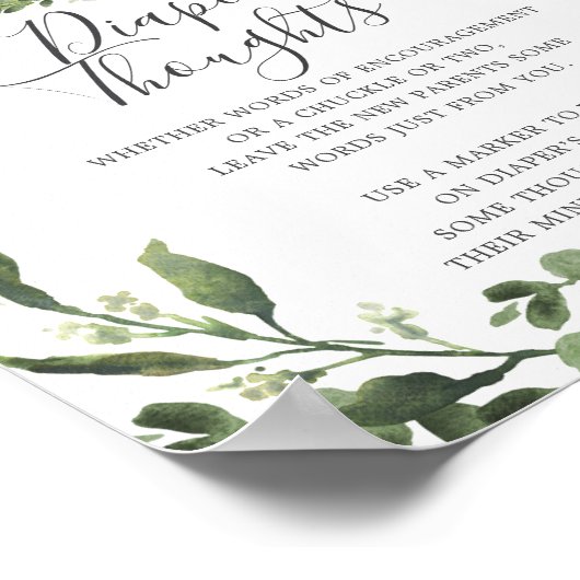 Poster Symbole Dinosaure Baby shower Pensées de couches (Coin)